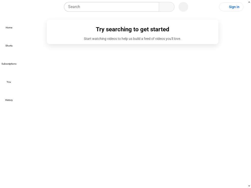 Screenshot of M.youtube.com website