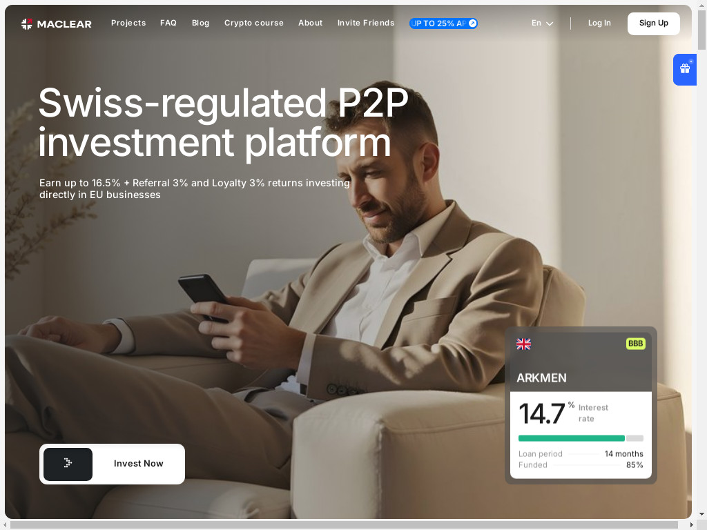Screenshot of Maclear.ch website