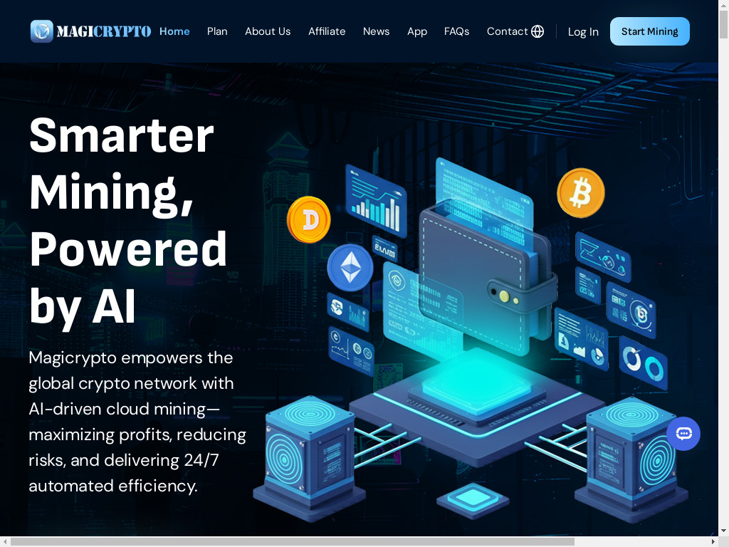Screenshot of Magicrypto.com website