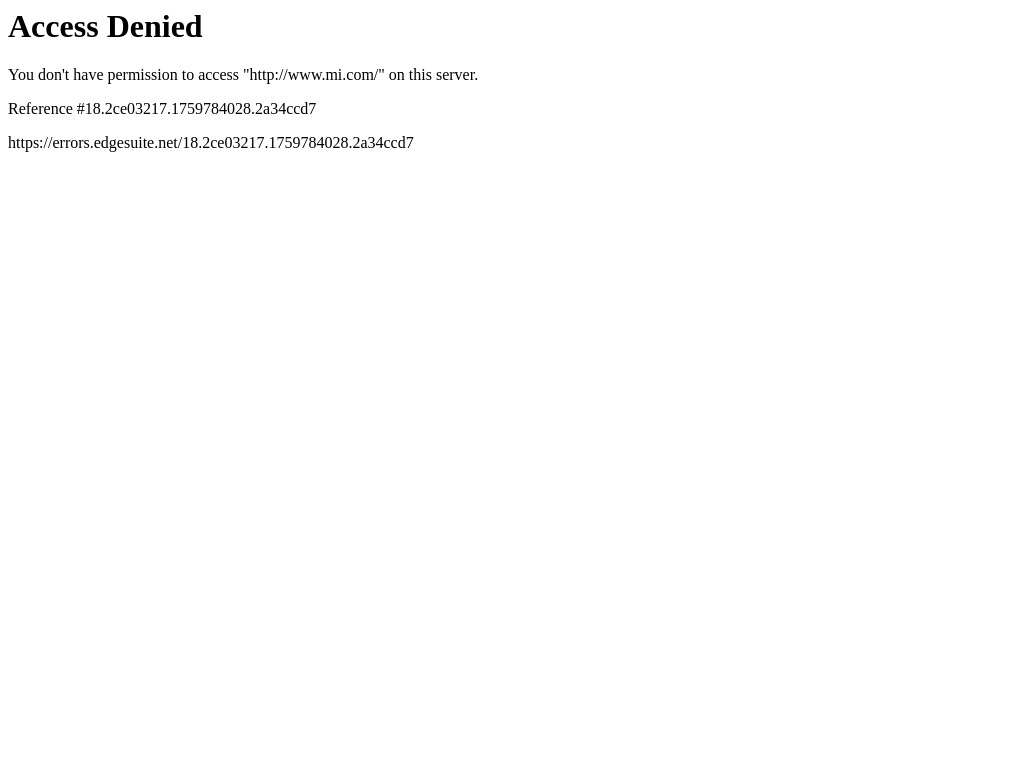 Screenshot of Mi.com website