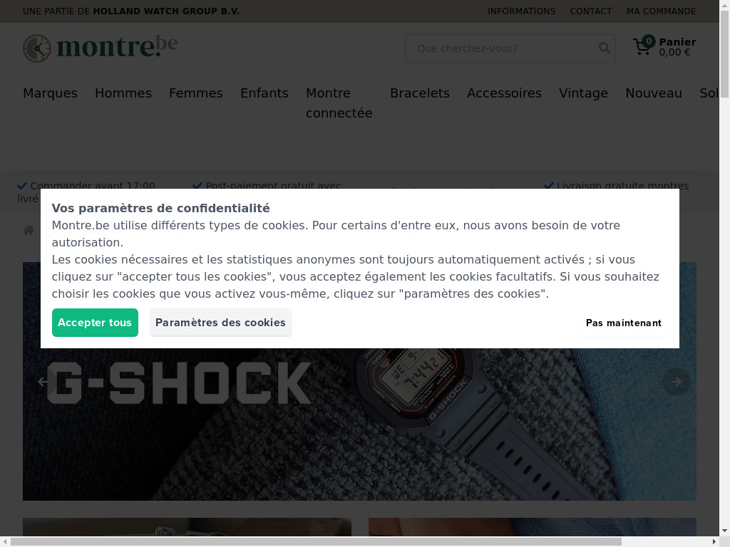 Screenshot of Montre.be website