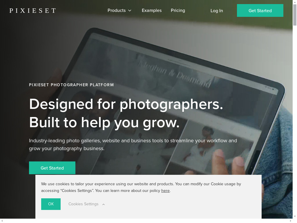 Screenshot of Mypixieset.com website