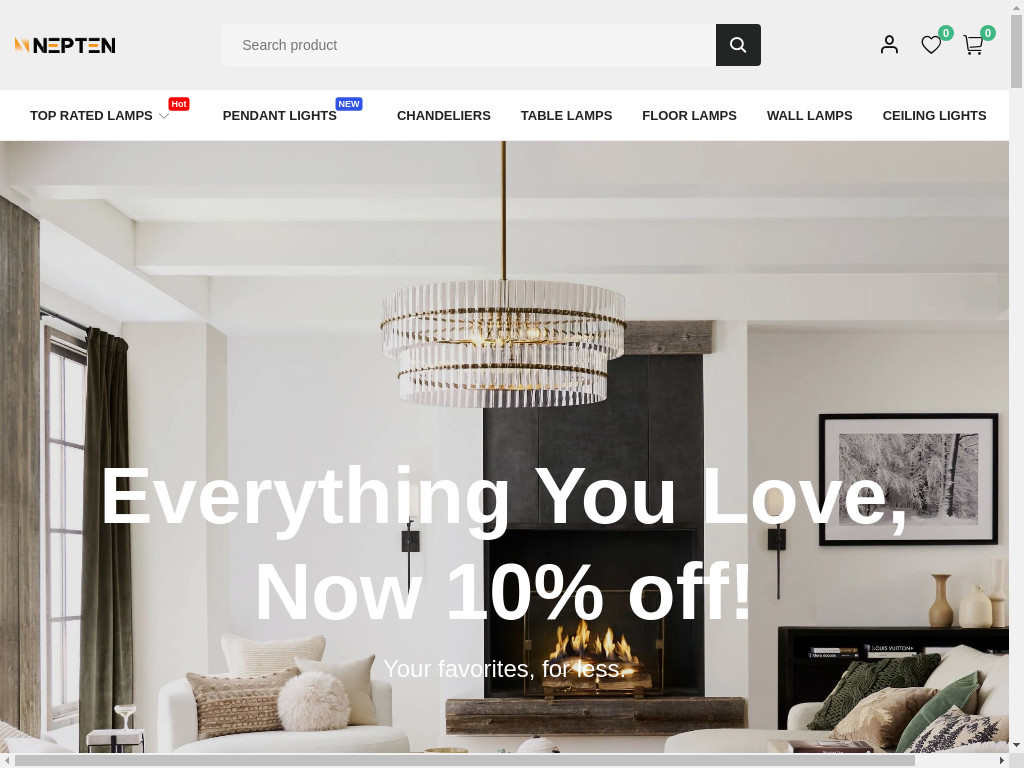 Screenshot of Nepten.com website