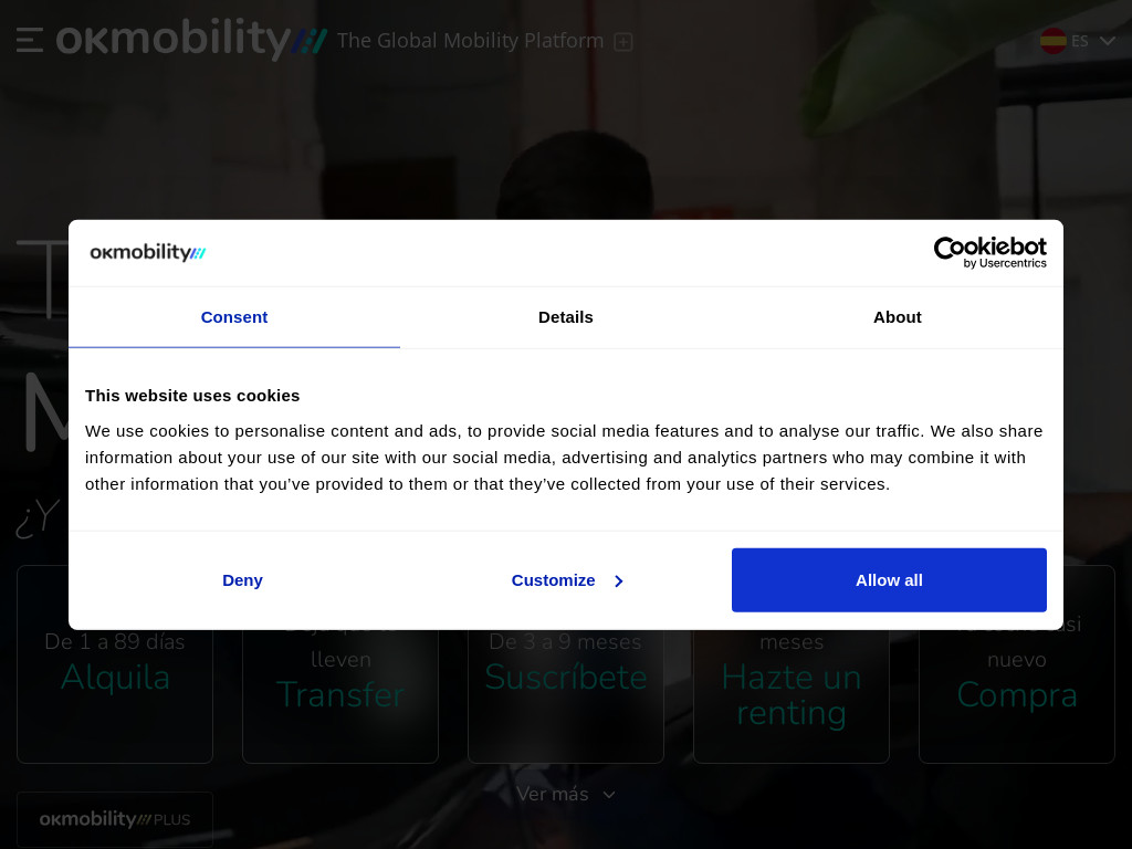 Screenshot of Okmobility.com website