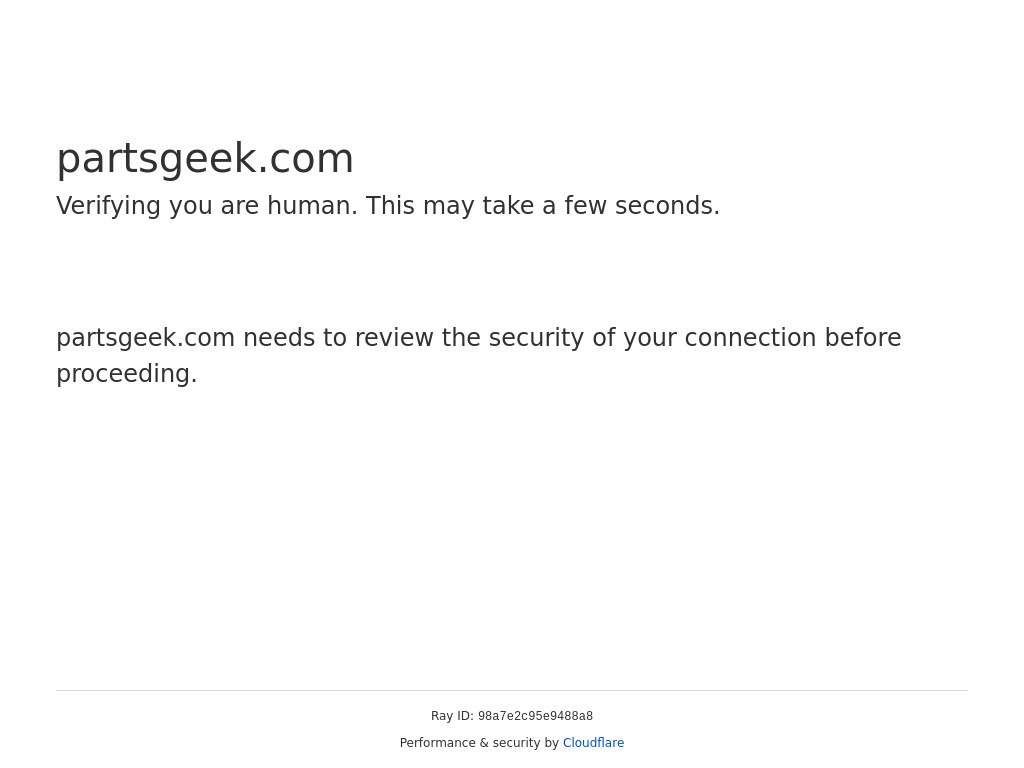 Screenshot of Partsgeek.com website
