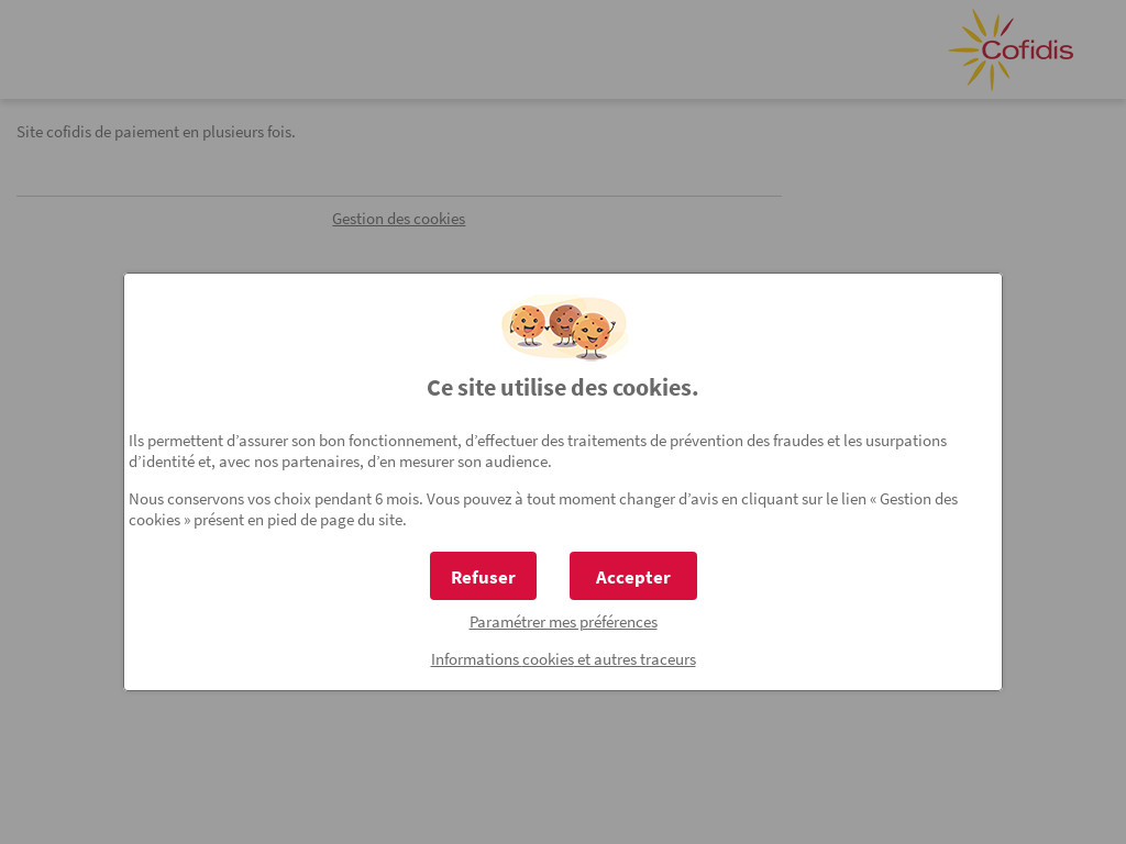Screenshot of Paymentncb.cofidis.fr website