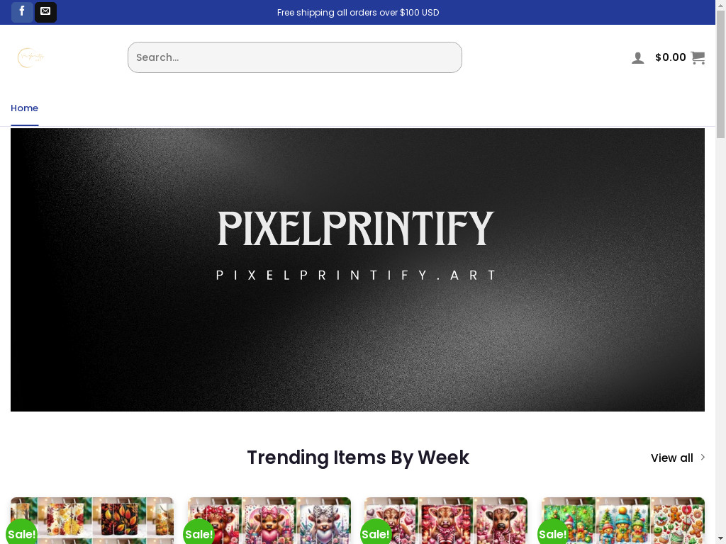 Screenshot of Pixelprintify.art website