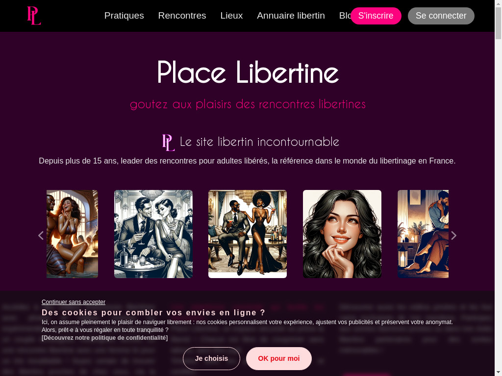 Screenshot of Placelibertine.com website