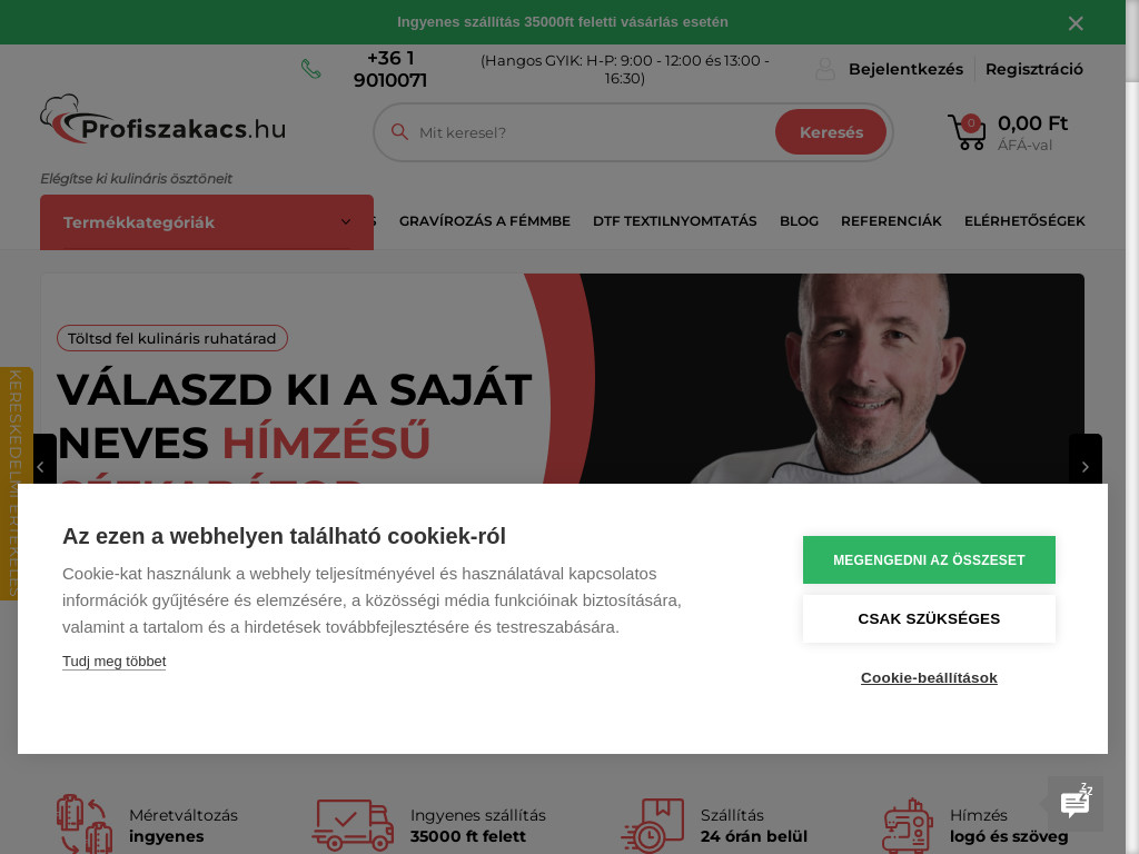Screenshot of Profiszakacs.hu website