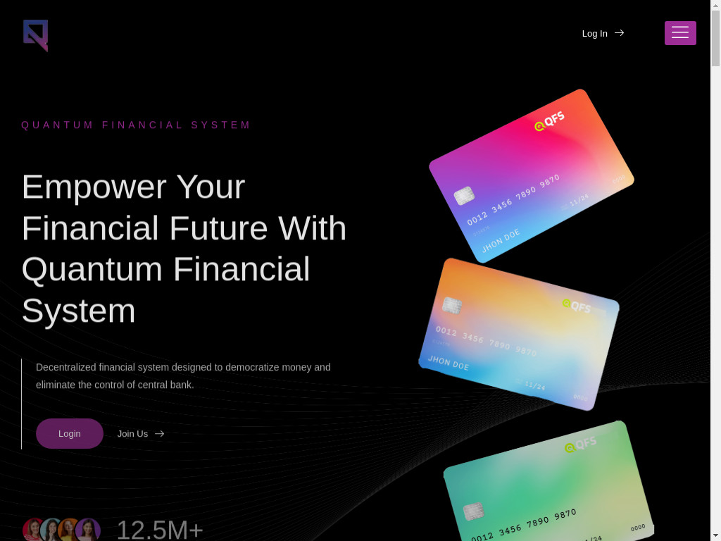 Screenshot of Qfsglobal1776.org website