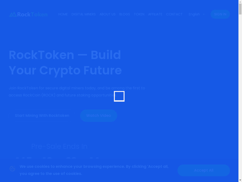 Screenshot of Rocktoken.com website