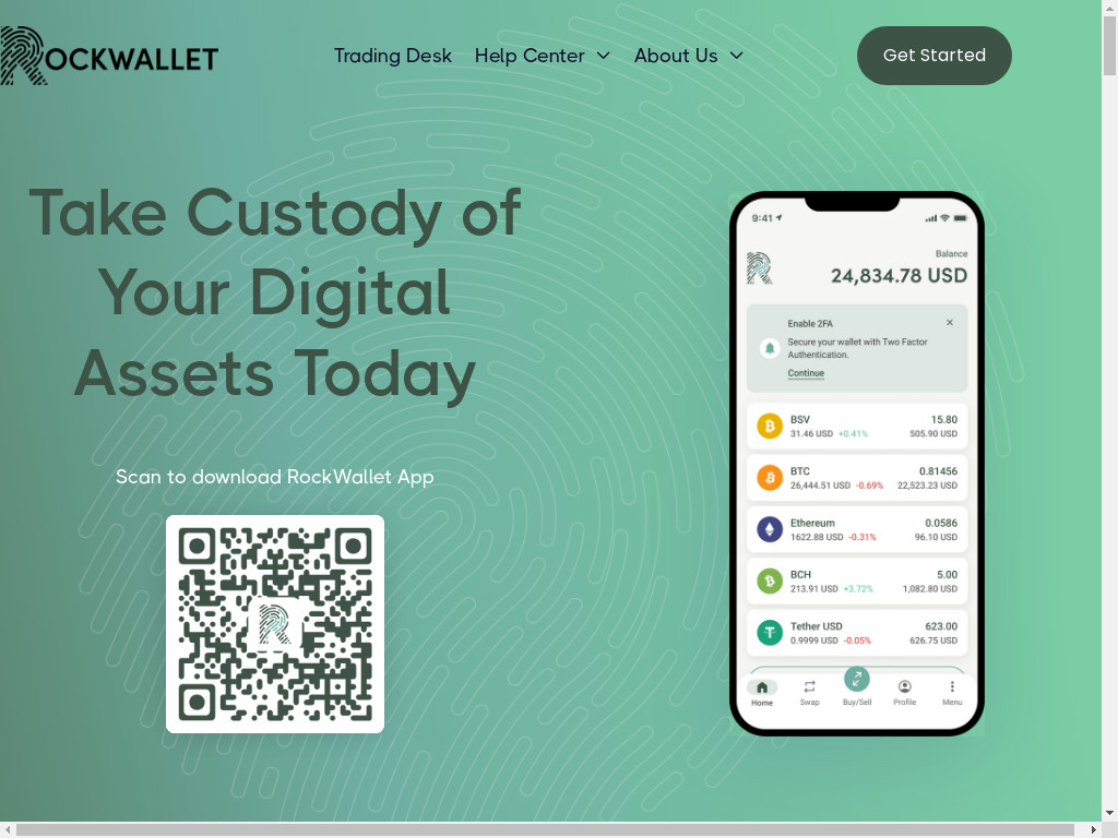 Screenshot of Rockwallet.com website