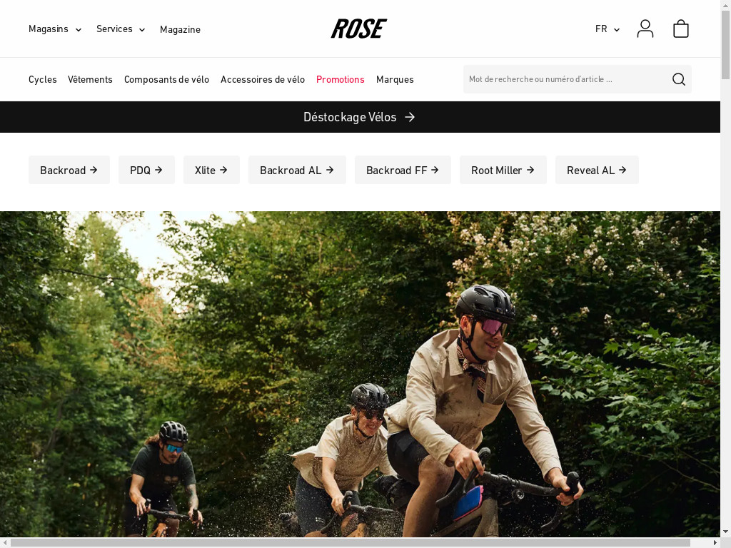 Screenshot of Rosebikes.fr website
