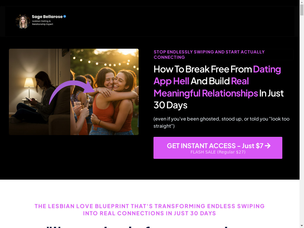 Screenshot of Sagebellarose.com website