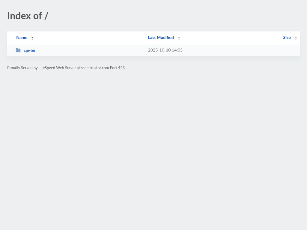 Screenshot of Scamtrustor.com website