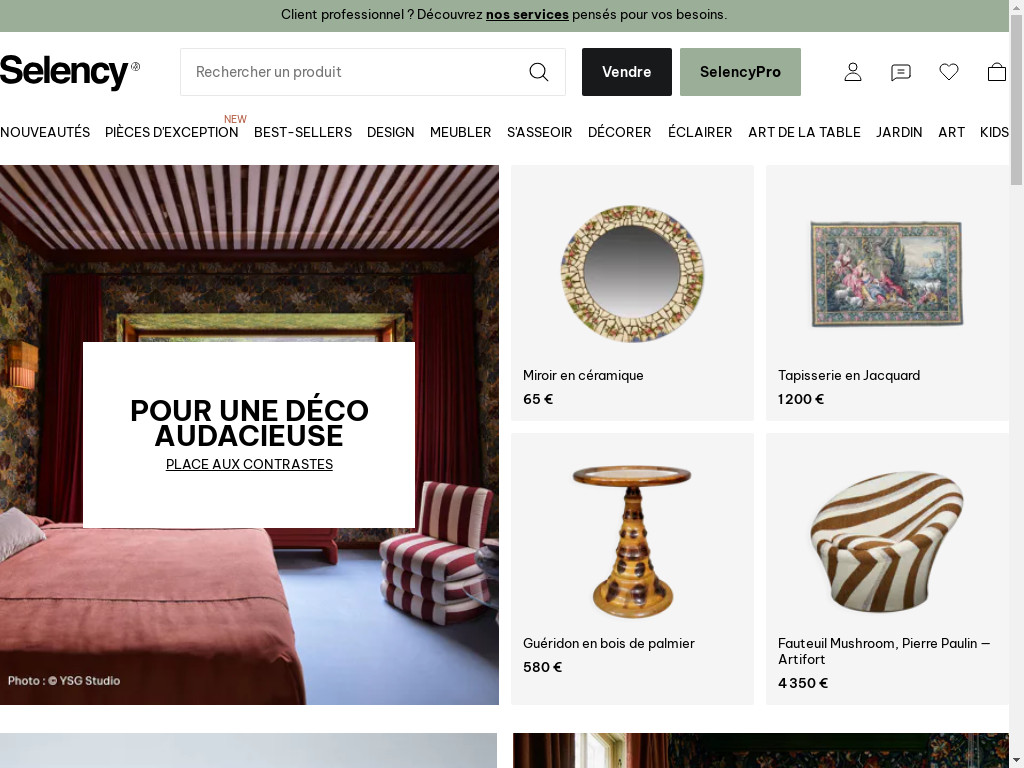 Screenshot of Selency.fr website