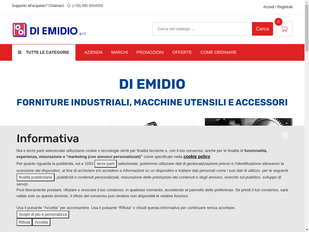 Screenshot of Shop.diemidio.it website