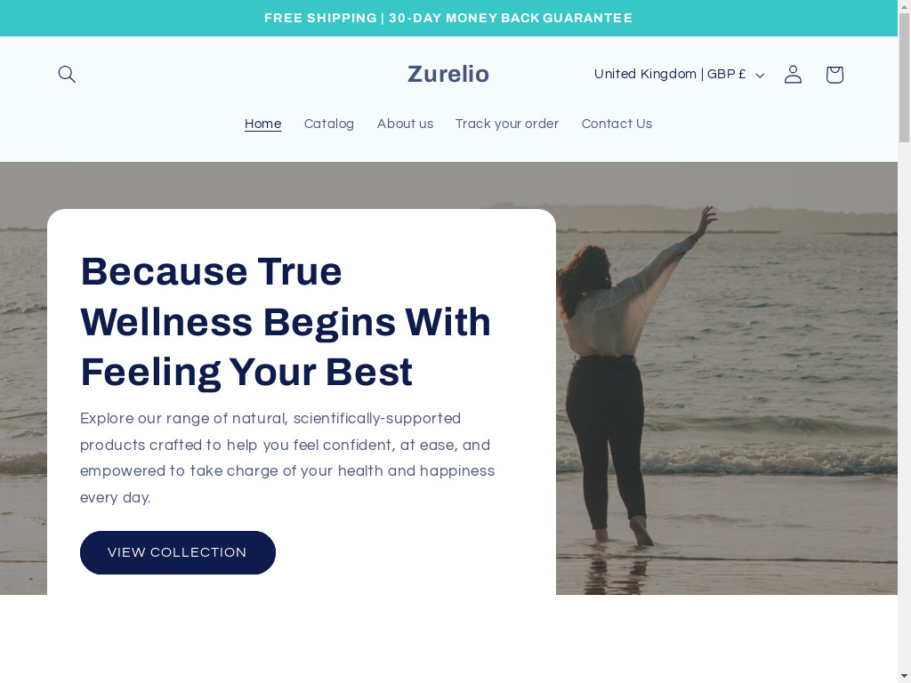 Screenshot of Shopzurelio.com website