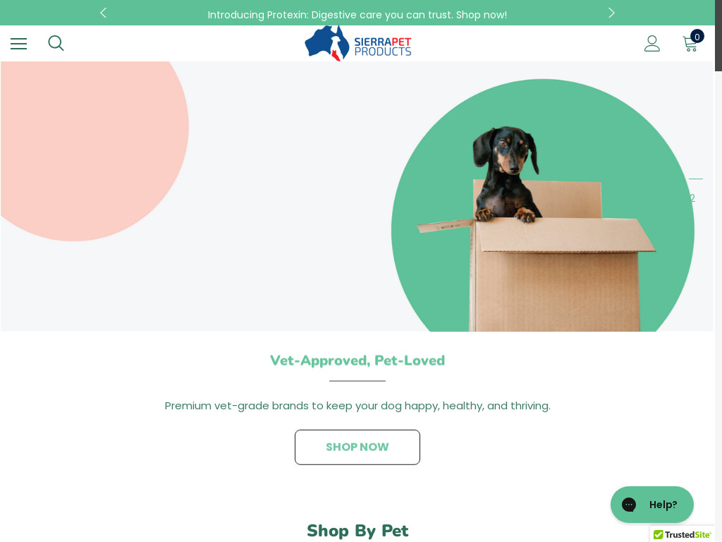 Screenshot of Sierrapetproducts.com.au website