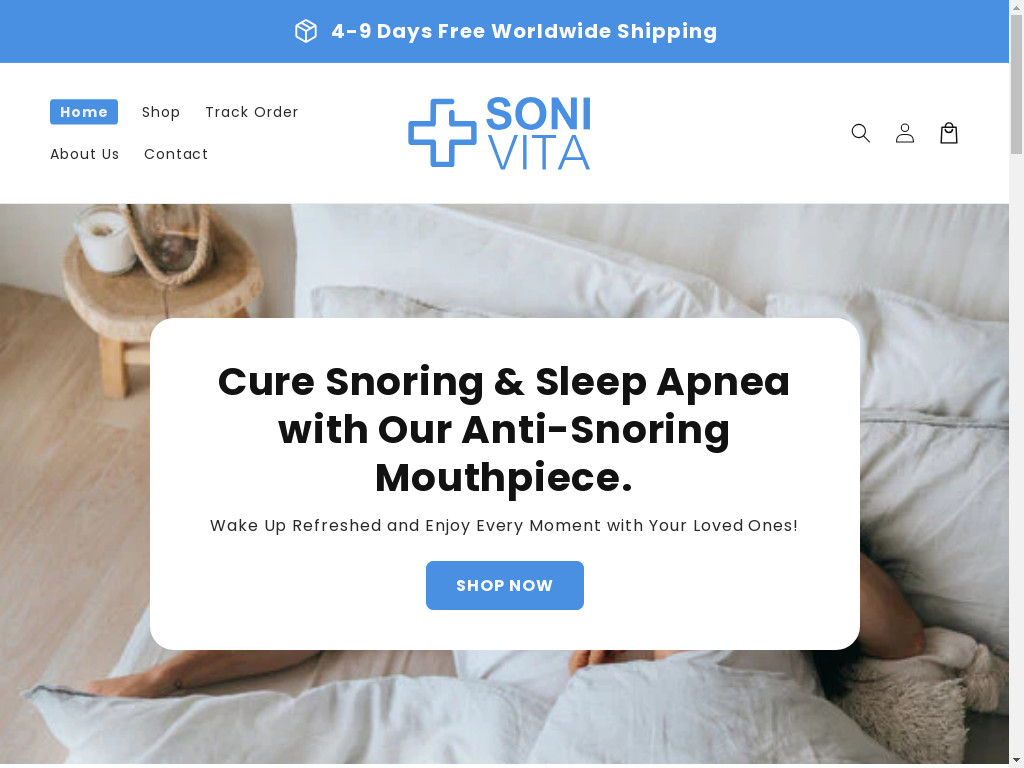 Screenshot of Sonivita.com website
