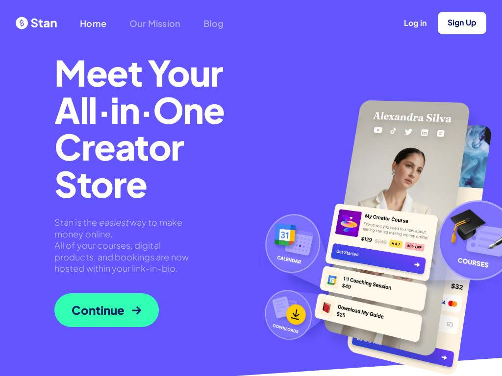 Screenshot of Stan.store website