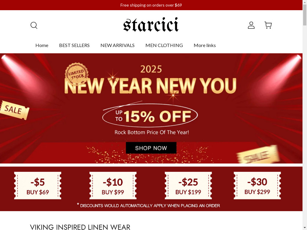 Screenshot of Starcici.com website