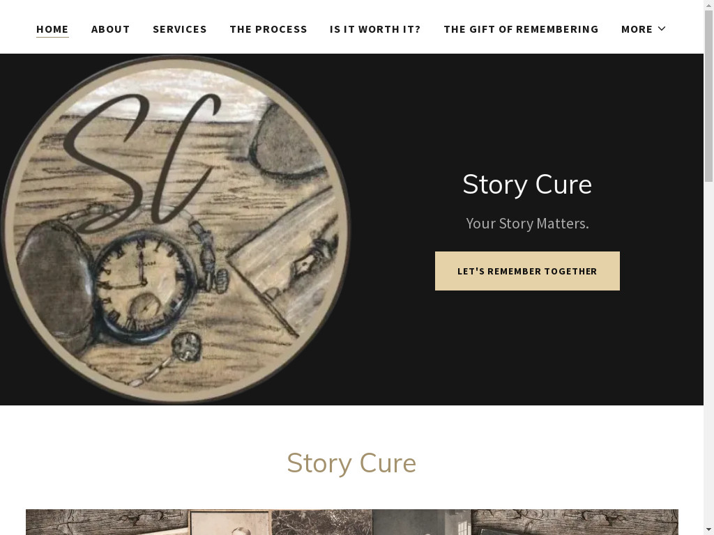Screenshot of Story-cure.com website
