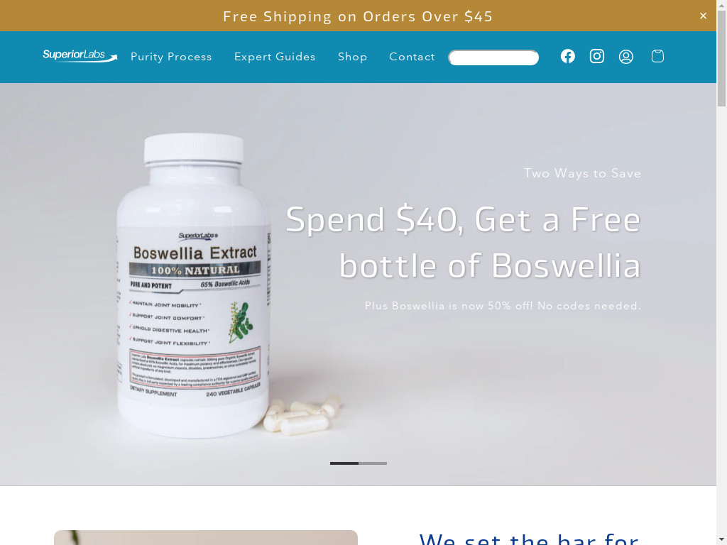 Screenshot of Superiorlabs.com website