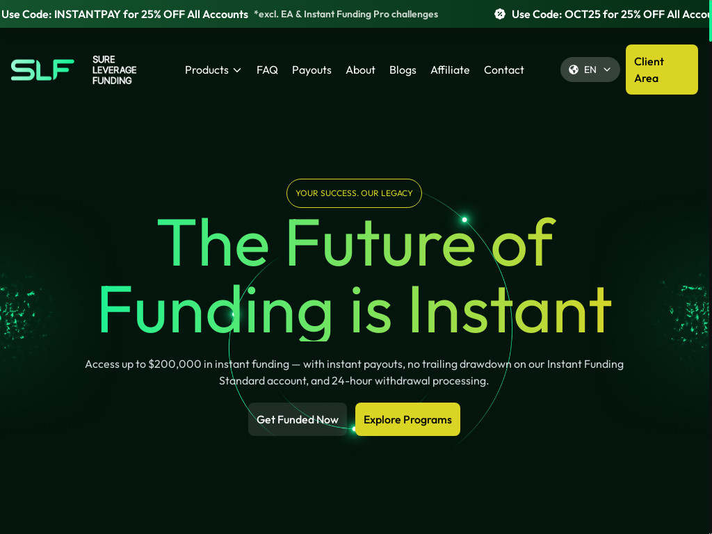 Screenshot of Sureleveragefunding.com website