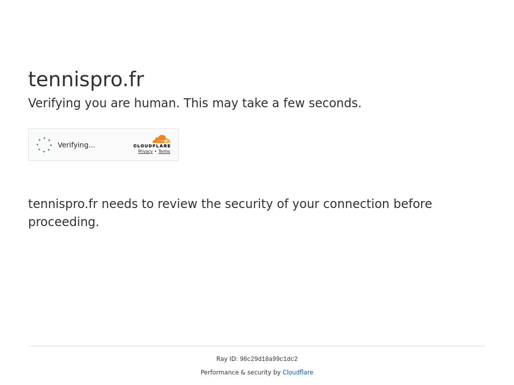 Screenshot of Tennispro.fr website