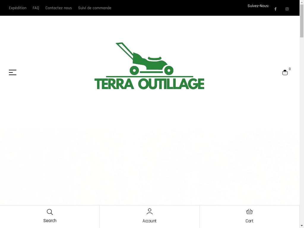 Screenshot of Terraoutillage.com website