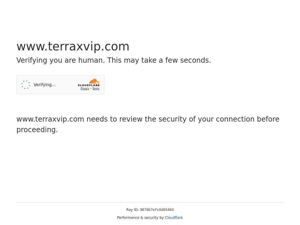 Screenshot of Terraxvip.com website