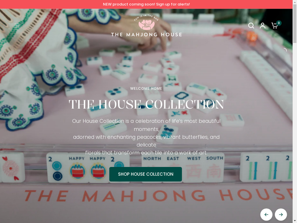 Screenshot of Themahjonghouse.com website