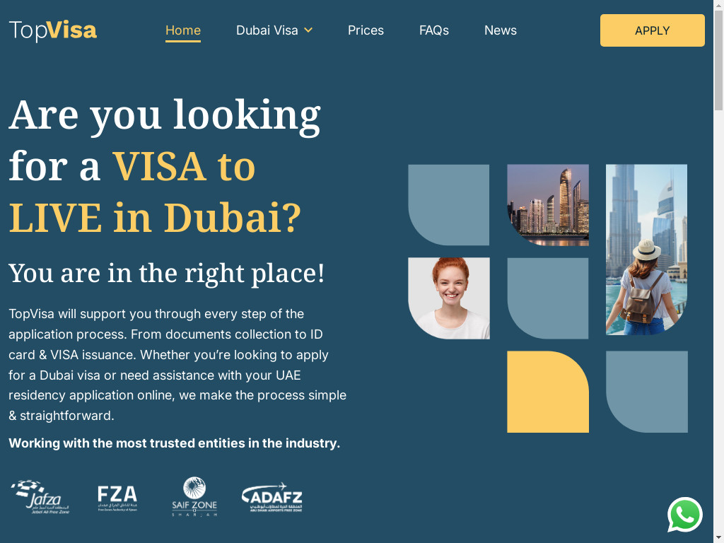 Screenshot of Topvisadubai.com website