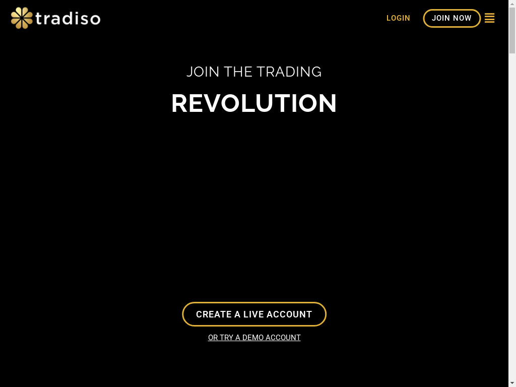 Screenshot of Tradiso.com website