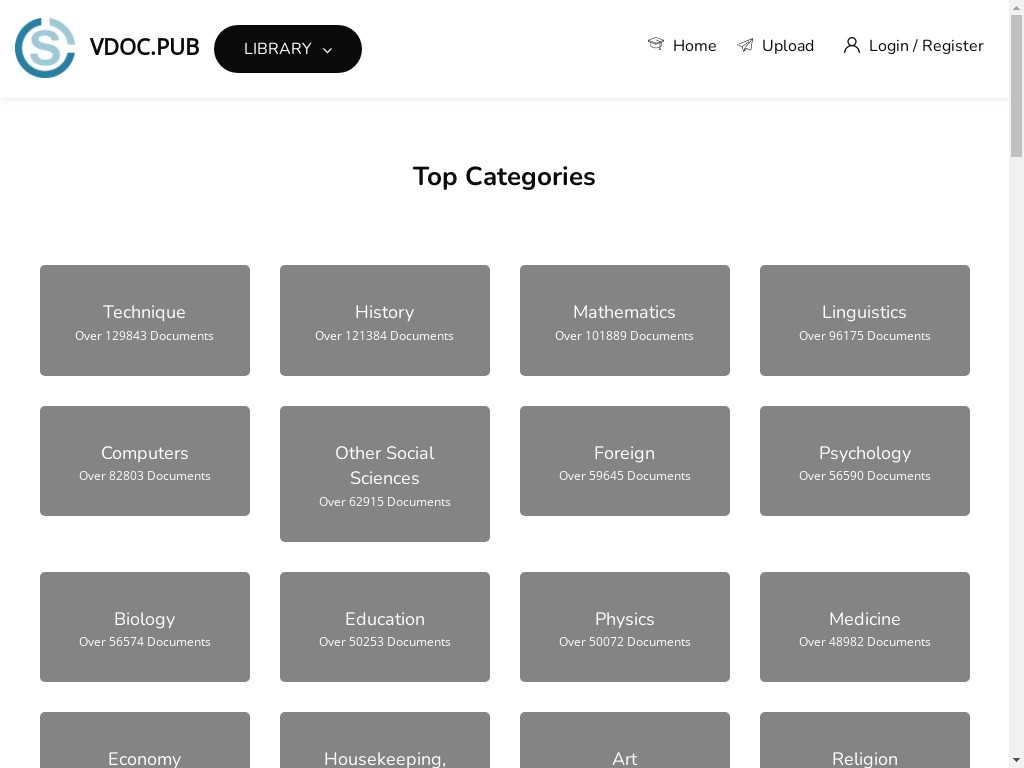 Screenshot of Vdoc.pub website