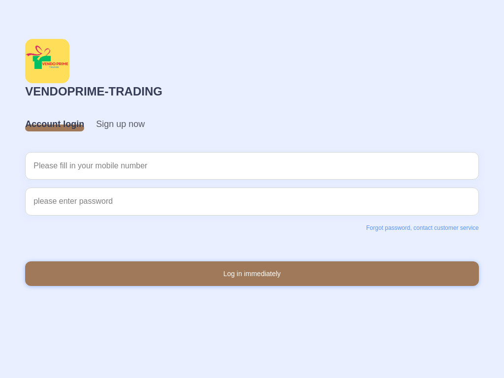 Screenshot of Vendoprime-trading.com website