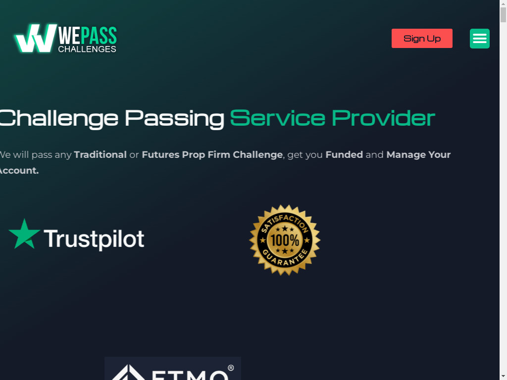 Screenshot of Wepasschallenges.com website