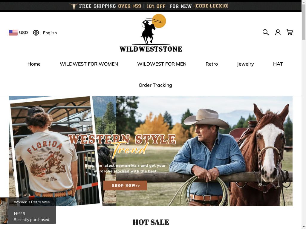 Screenshot of Wildweststone.com website