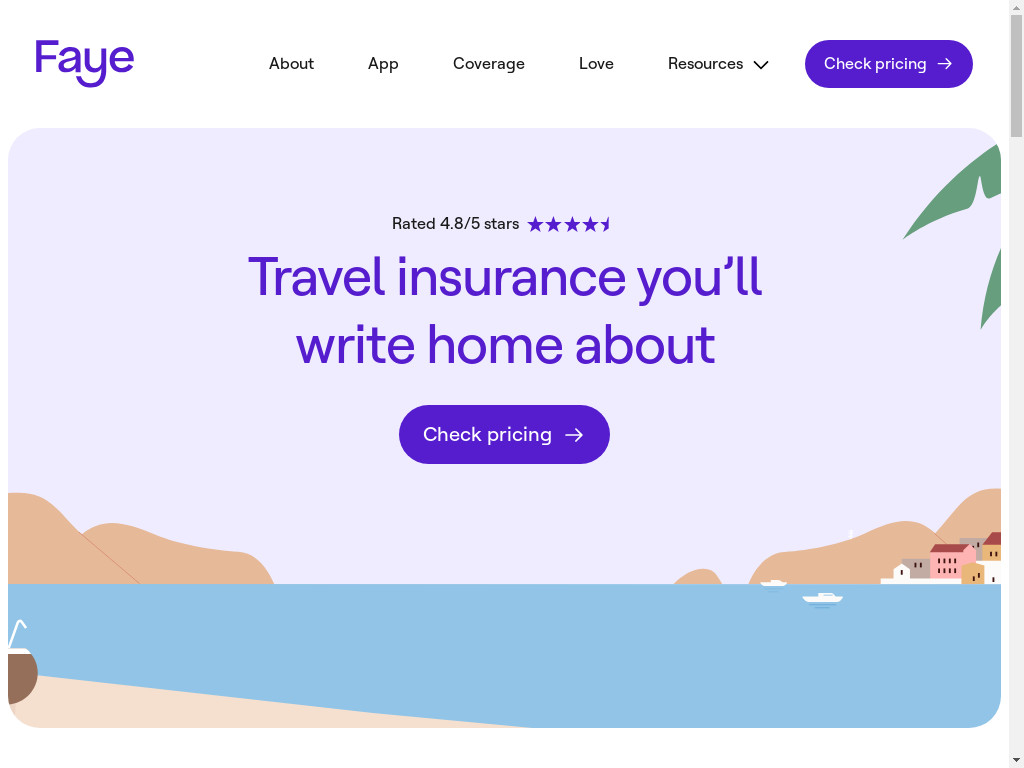 Screenshot of Withfaye.com website
