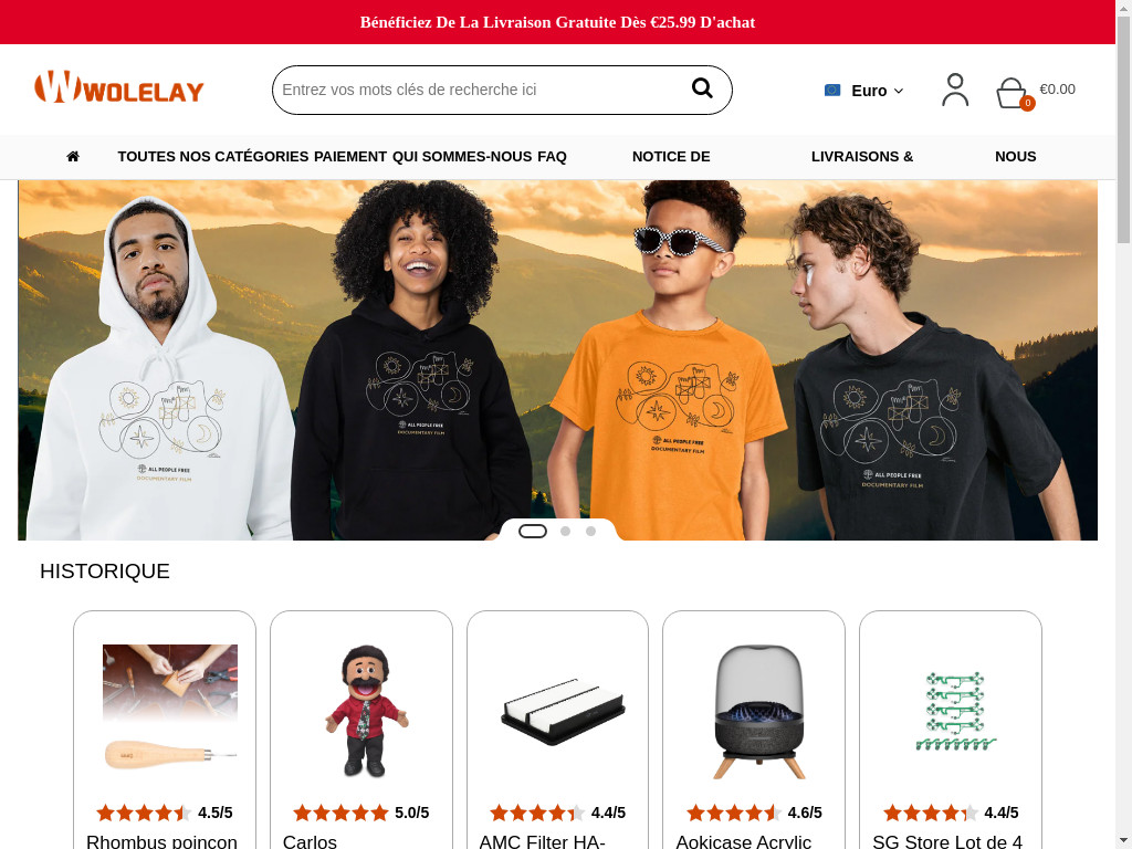 Screenshot of Wolelay.com website