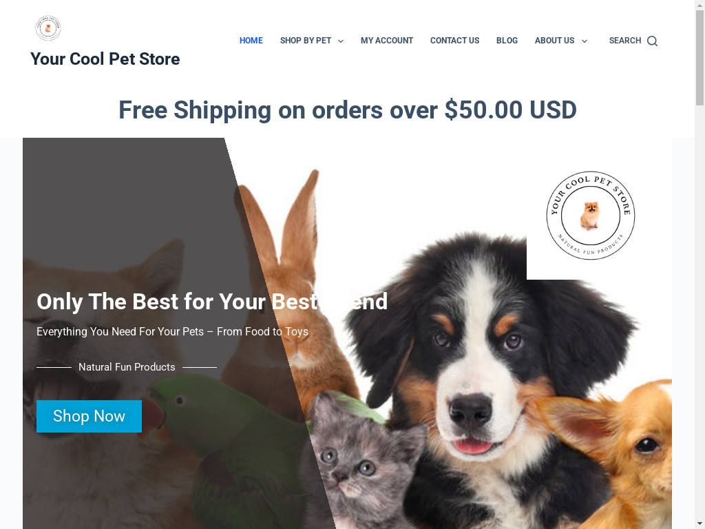 Screenshot of Yourcoolpet.com website