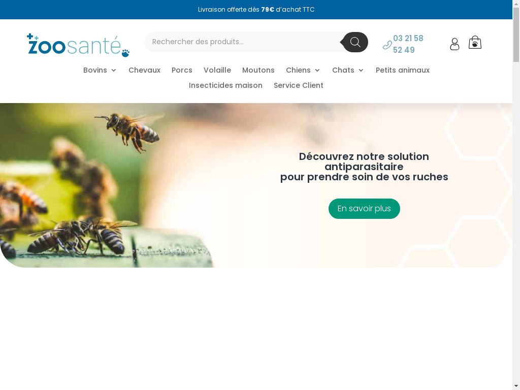 Screenshot of Zoosante.fr website
