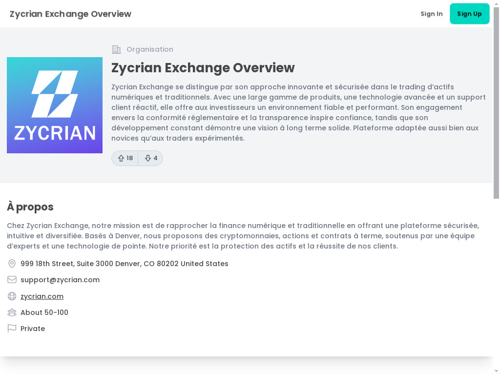 Screenshot of Zycrian.fr website