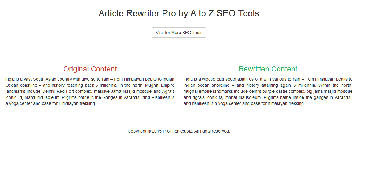 Article Rewriter Pro HTML Output
